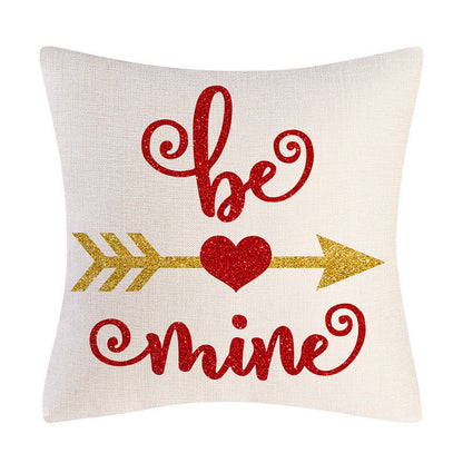 Valentine’s Day linen pillowcase holiday gift in a romantic seasonal design