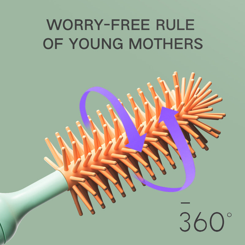 Electric silicone bottle brush with 360-degree rotating head, baby pacifier and cup cleaning brush set, lithium battery