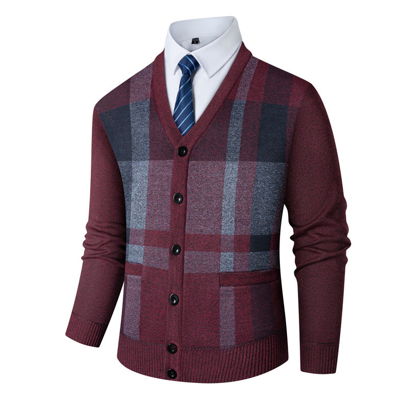 Men's thickened fleece-lined cardigan outerwear by My Store