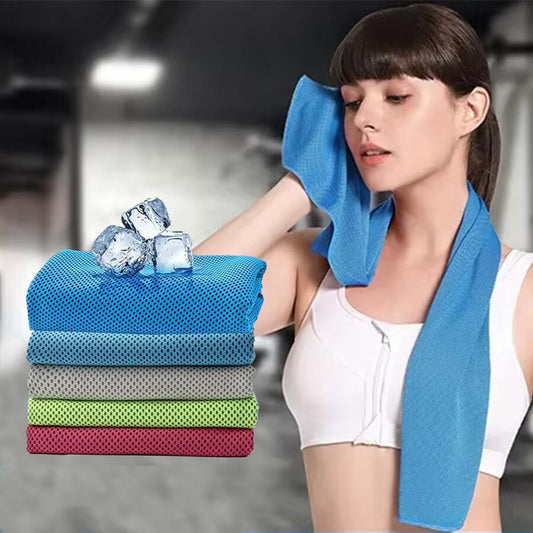 Physical cooling microfiber sports towel for gym, swimming, yoga, running and cycling, quick-drying design