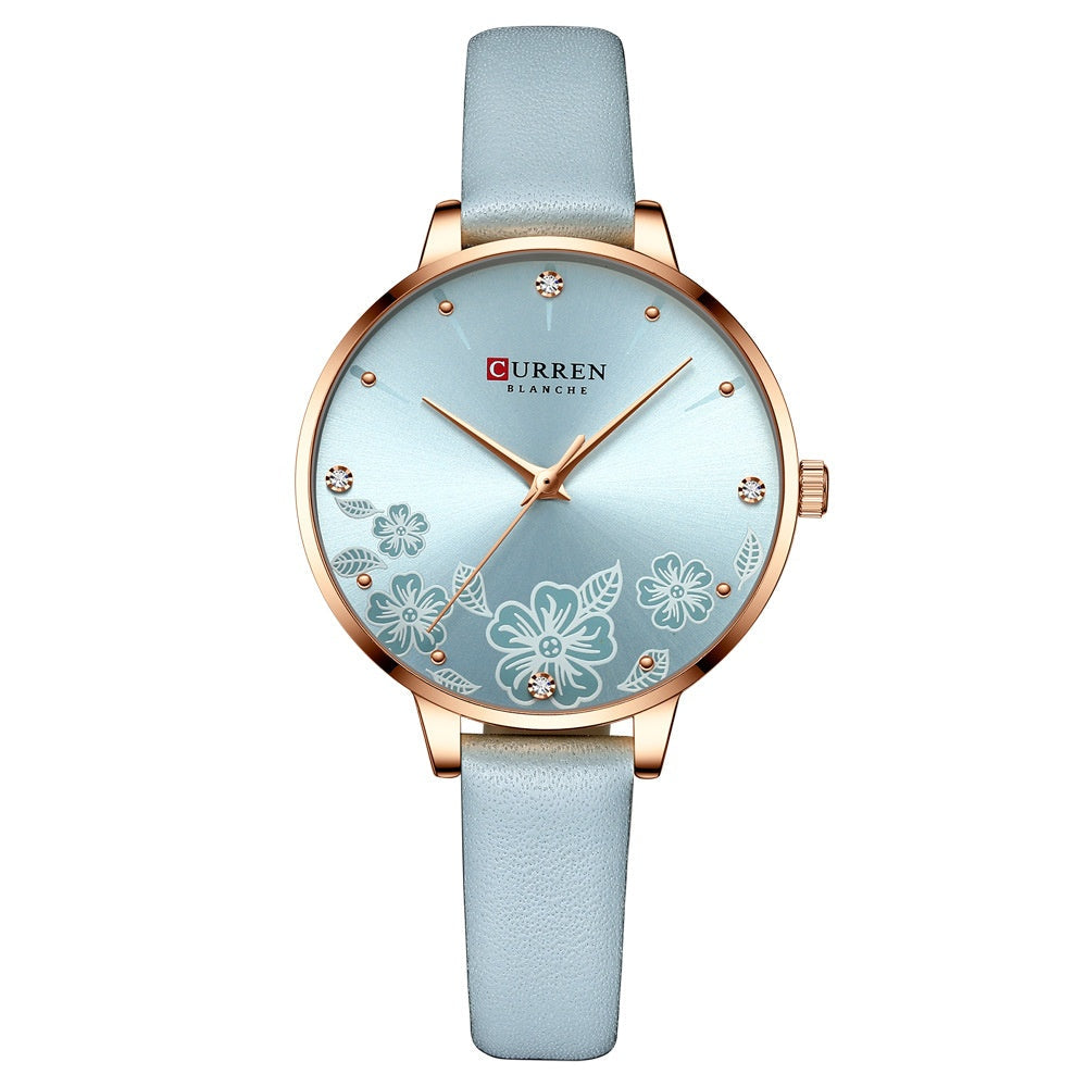 Women's waterproof casual leather small-dial watch by My Store