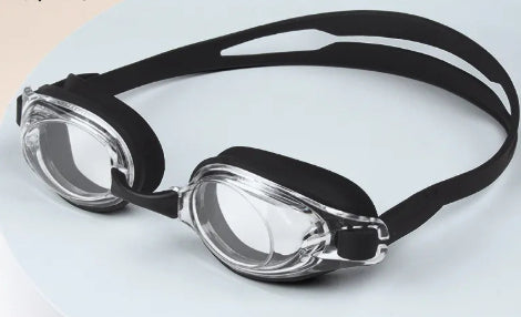 HD waterproof non-fogging swimming goggles with clear lenses and adjustable strap for myopia swimmers