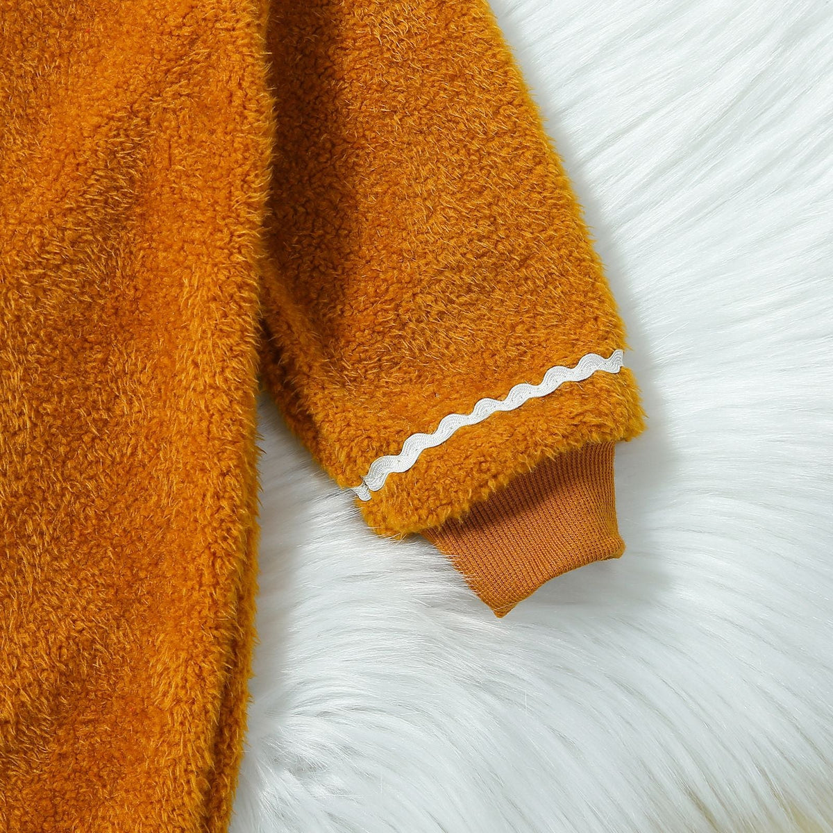 Children's Christmas infant fur hooded one-piece in solid color by My Store