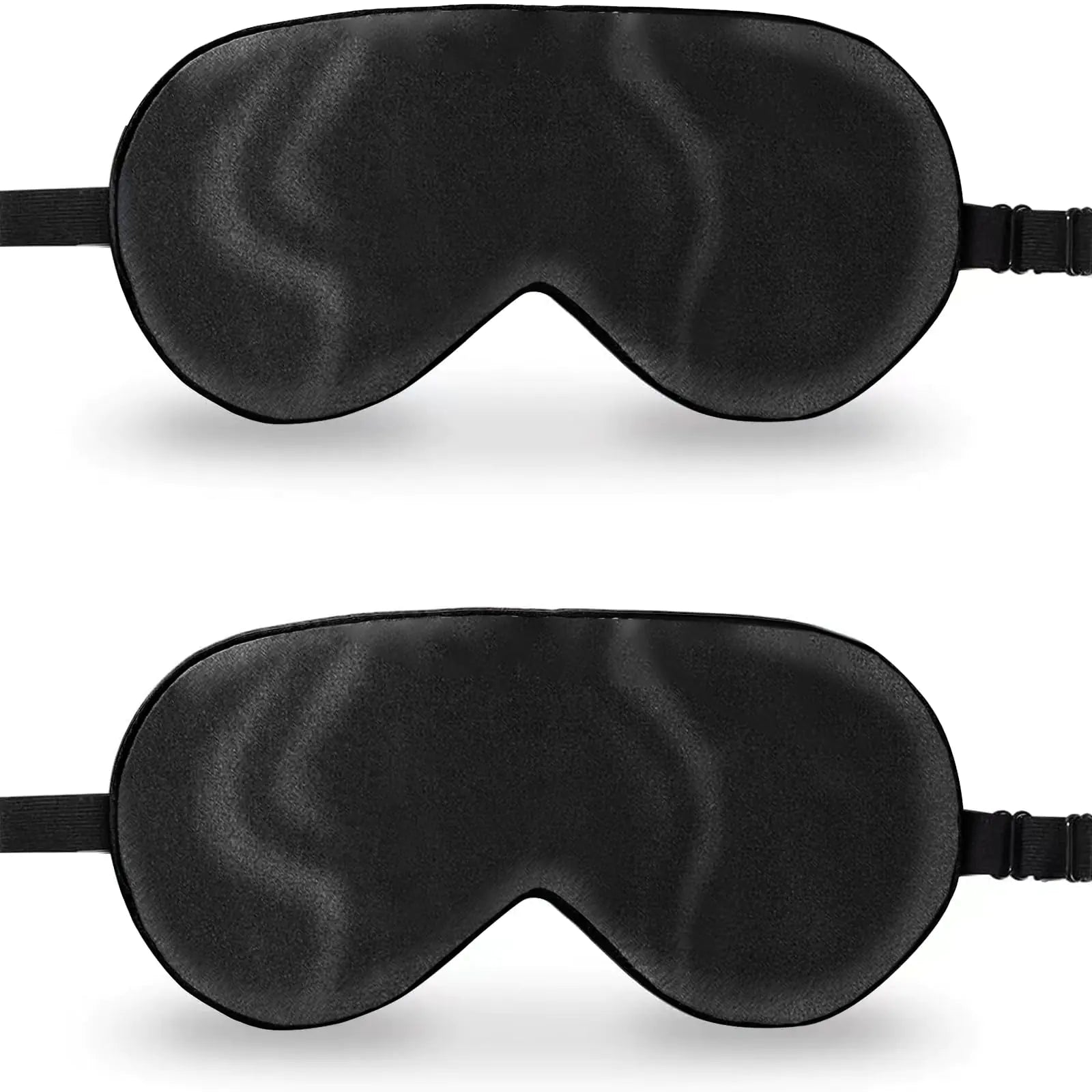 ZIMASILK 2 Pack 100% Natural Silk Sleep Mask Adjustable Super-Smooth Soft Eye Mask for Sleep Multiple Color Options (2 PackBlack)