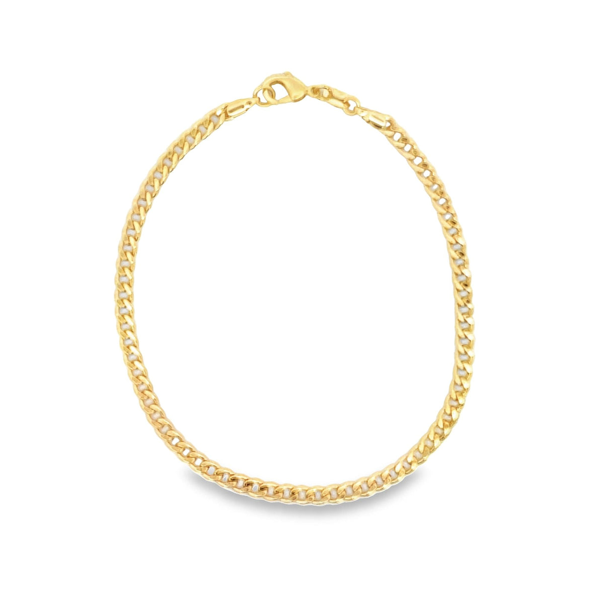 Silver 4mm curb anklet by MIA Jewelry featuring a sleek, sturdy chain design perfect for everyday wear.