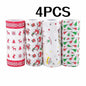Set of four Christmas-themed kitchen paper towels by BACKUPMYFILESNOW.COM®, thick three-layer roll, for wet and dry cleaning.