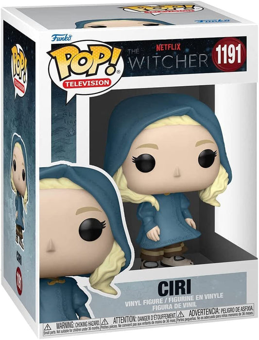 Funko The Witcher Ciri action figure with detailed costume and accessories, posed standing with sword in hand.