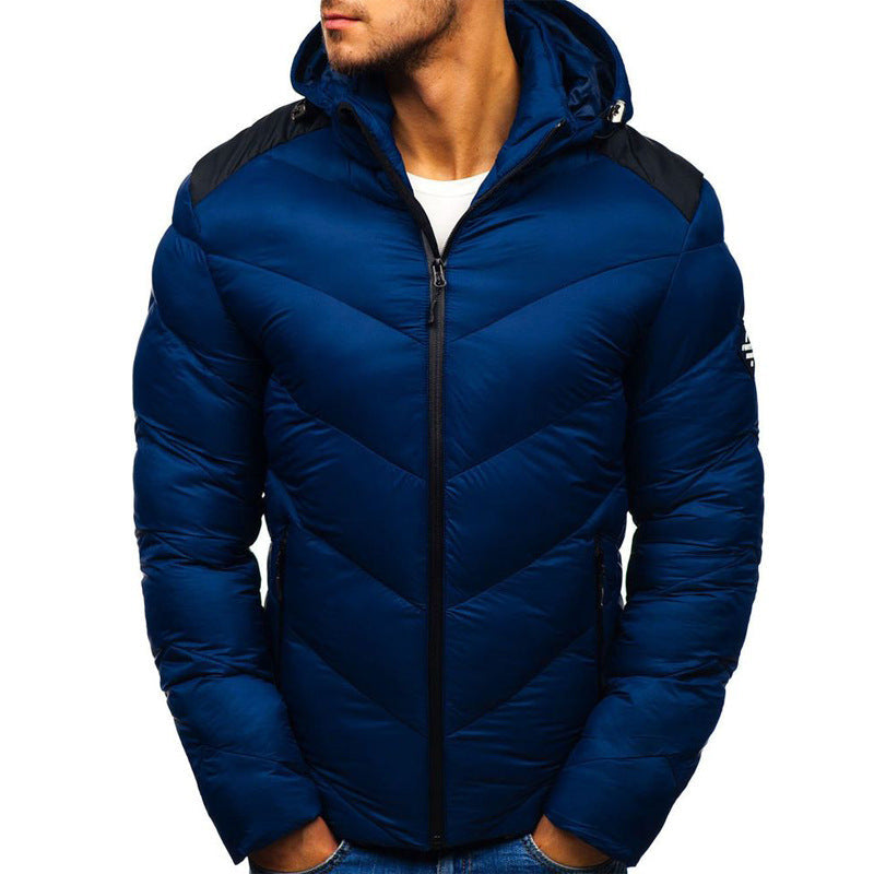Warm hooded jacket with a cozy design, shown from the front