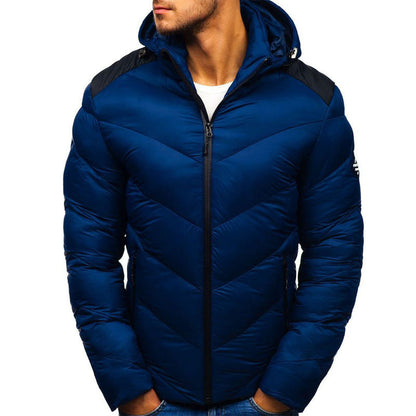 Warm hooded jacket with a cozy design, shown from the front