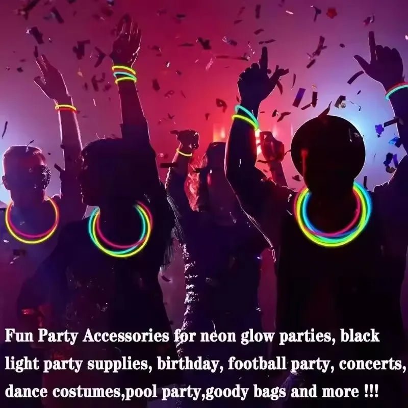 50/100Pcs Fluorescence Sticks Party Multicolor Glowing Stick Bright Colorful Light Bright Bendable Glow Bracelet Party Supplies - BACKUPMYFILESNOW.COM®