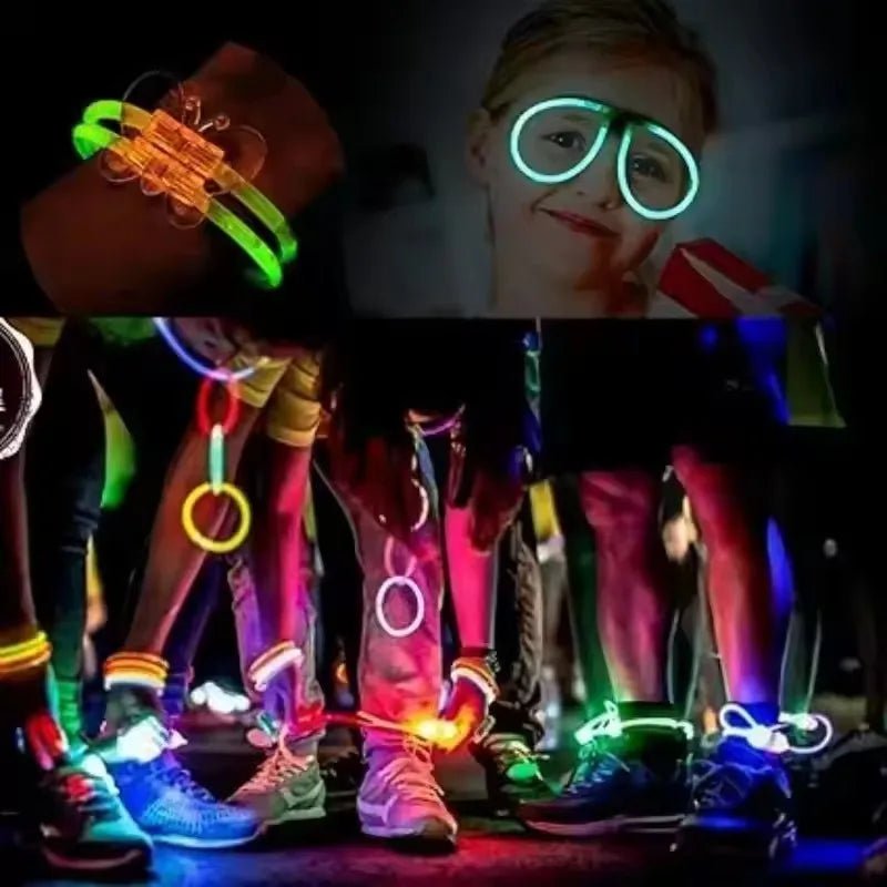 50/100Pcs Fluorescence Sticks Party Multicolor Glowing Stick Bright Colorful Light Bright Bendable Glow Bracelet Party Supplies - BACKUPMYFILESNOW.COM®