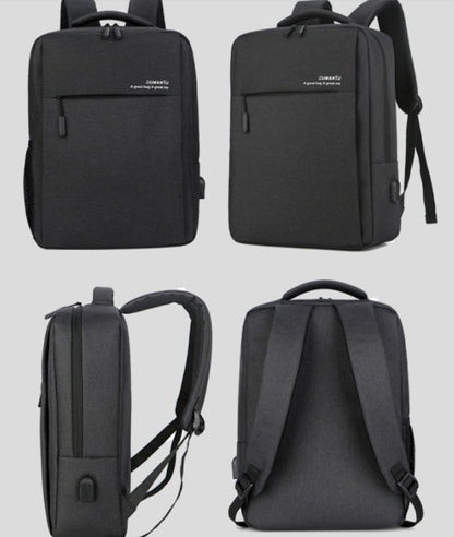 Waterproof shockproof rechargeable laptop backpack with padded compartments and USB charging port
