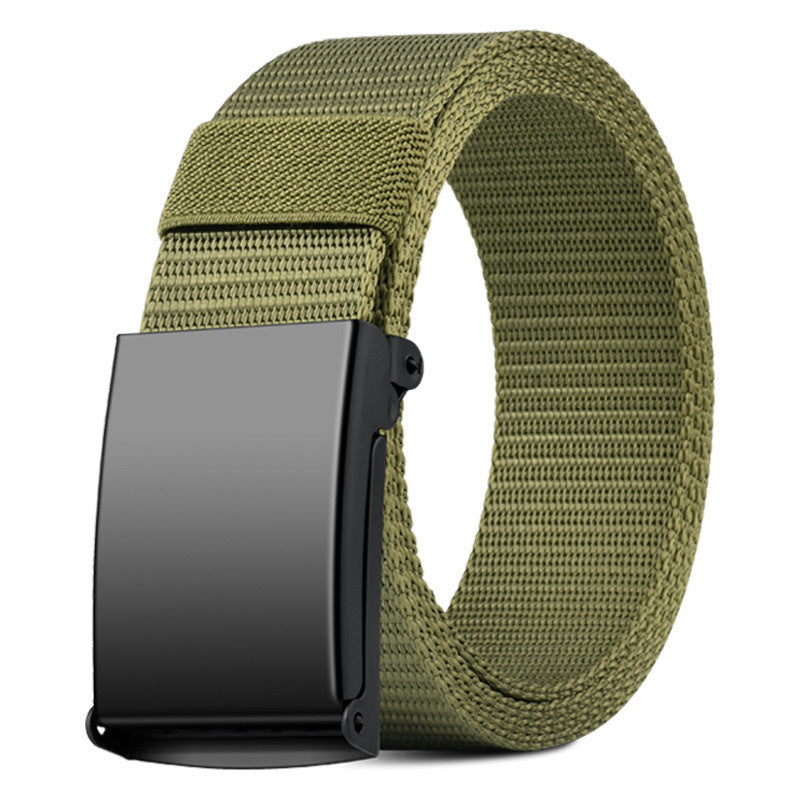 Unisex outdoor nylon business belt with casual waistband in black