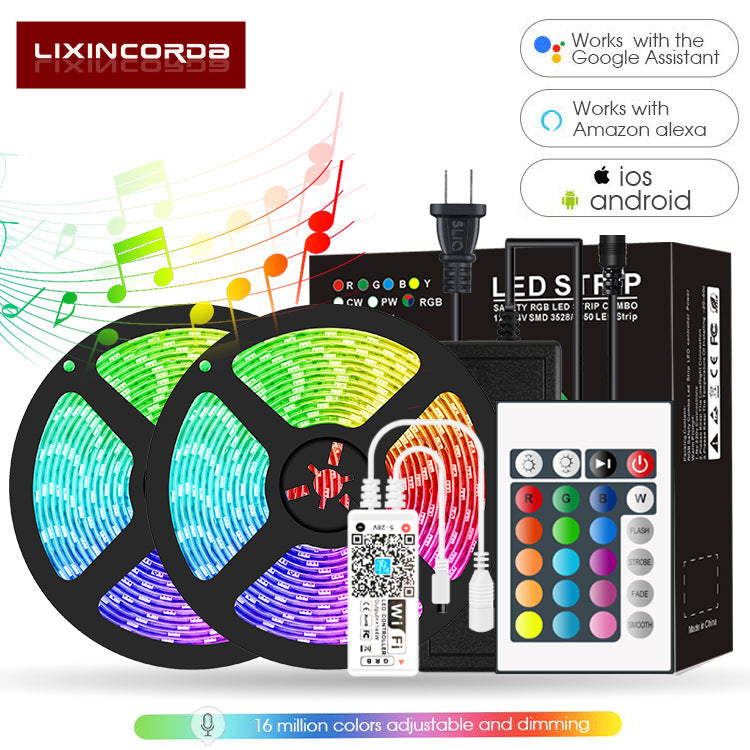 RGB 5050 LED strip light with colorful illuminated LEDs开号网址