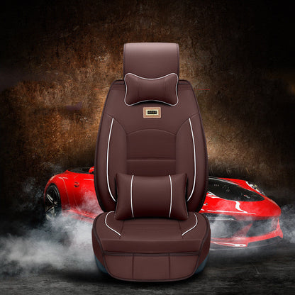 Black car seat cushion cover with textured surface for vehicle seating