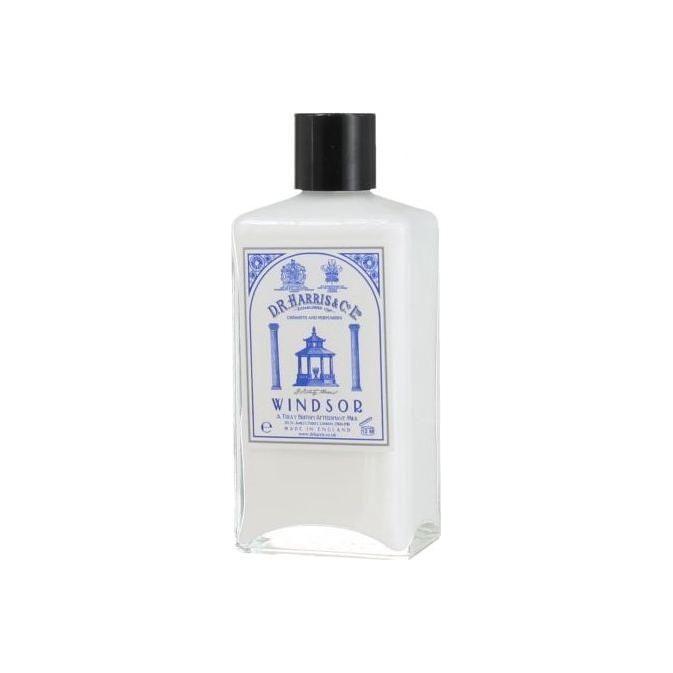 D. R. Harris & Co Windsor Aftershave Milk bottle, soothing aftershave lotion with elegant packaging and classic design.