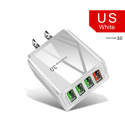 Illuminated 4USB mobile phone charger 3A charging head with four USB ports