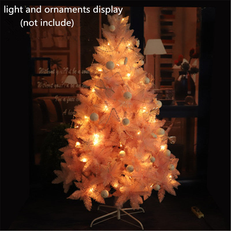 Pink pointed gradient Christmas tree decoration on a Christmas display