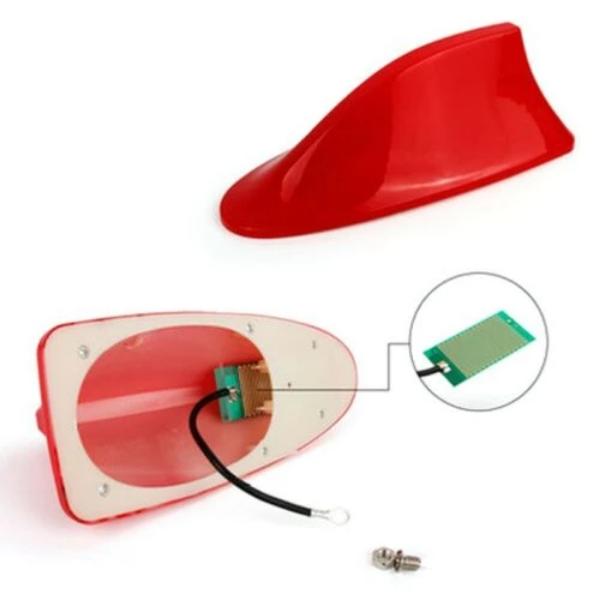 Shark fin car antenna in black, aerodynamic roof-mounted design