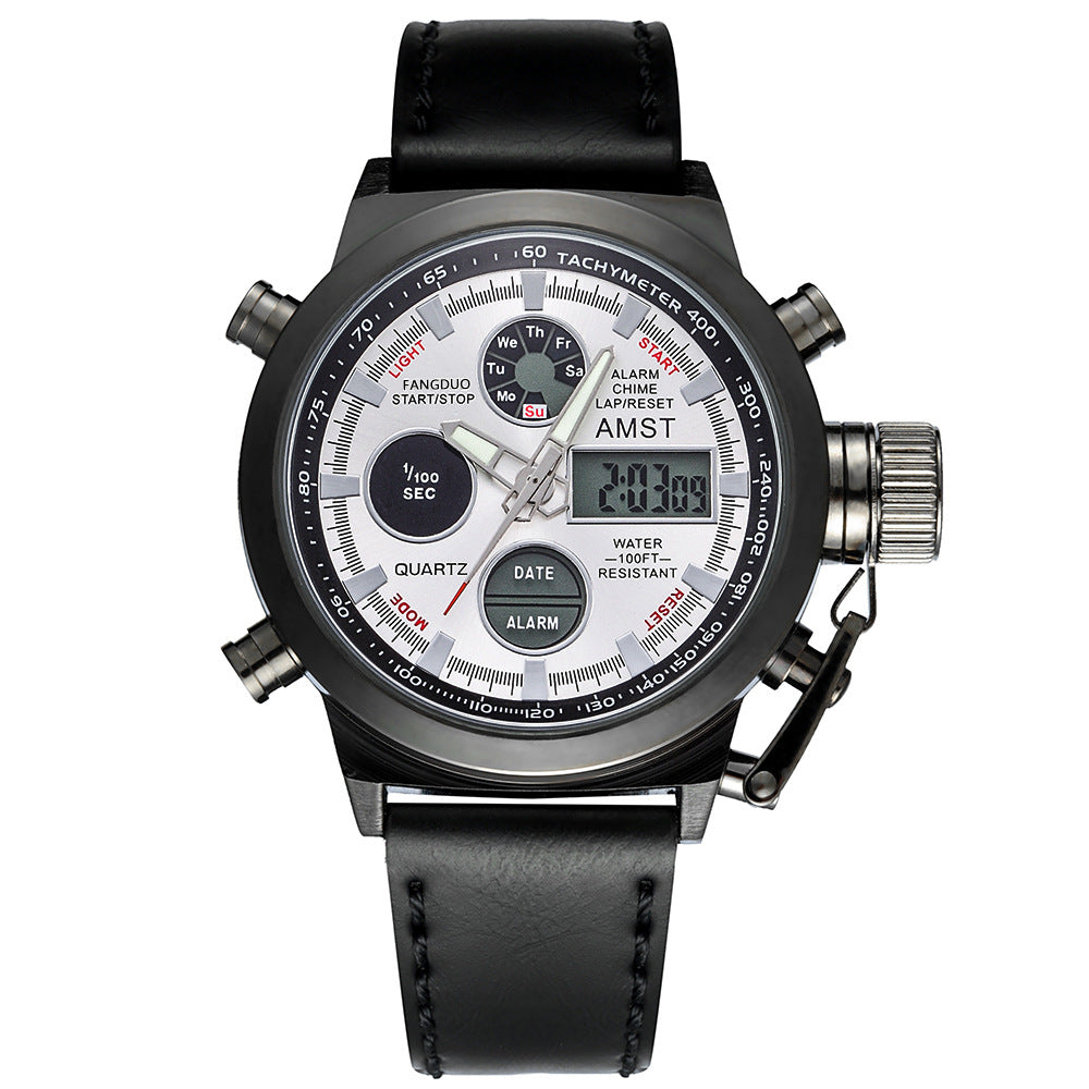 Retro minimalist men's electronic business casual sports watch with stylish design