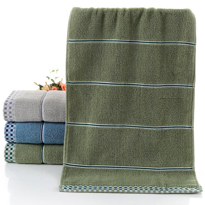 Cotton embroidered towel with decorative stitched design from My Store