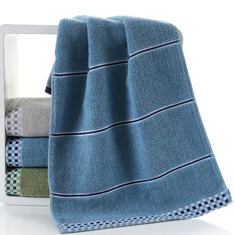 Cotton embroidered towel with detailed stitched design in soft textured fabric