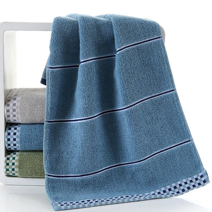 Cotton embroidered towel with detailed stitched design in soft textured fabric