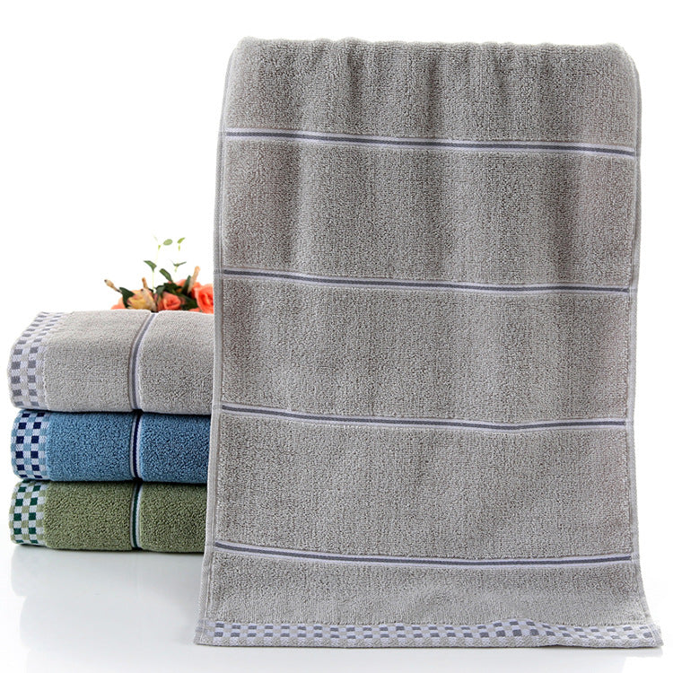 Cotton embroidered towel with detailed stitched design in soft fabric