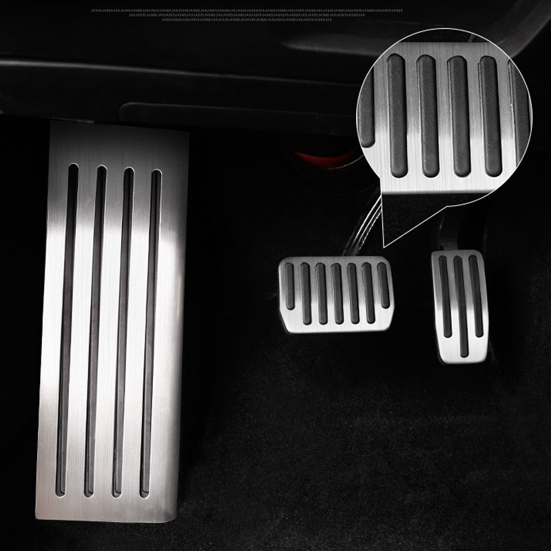 Stainless steel brake pedal by My Store, polished metal finish and textured surface