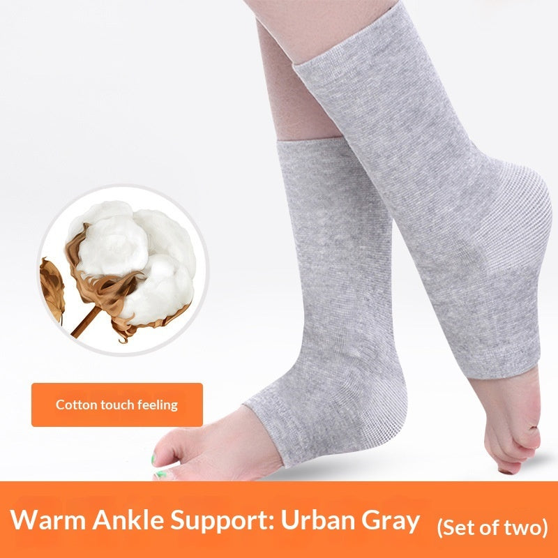 Women's ankle support sleeves for joint protection and warming socks, black pair view