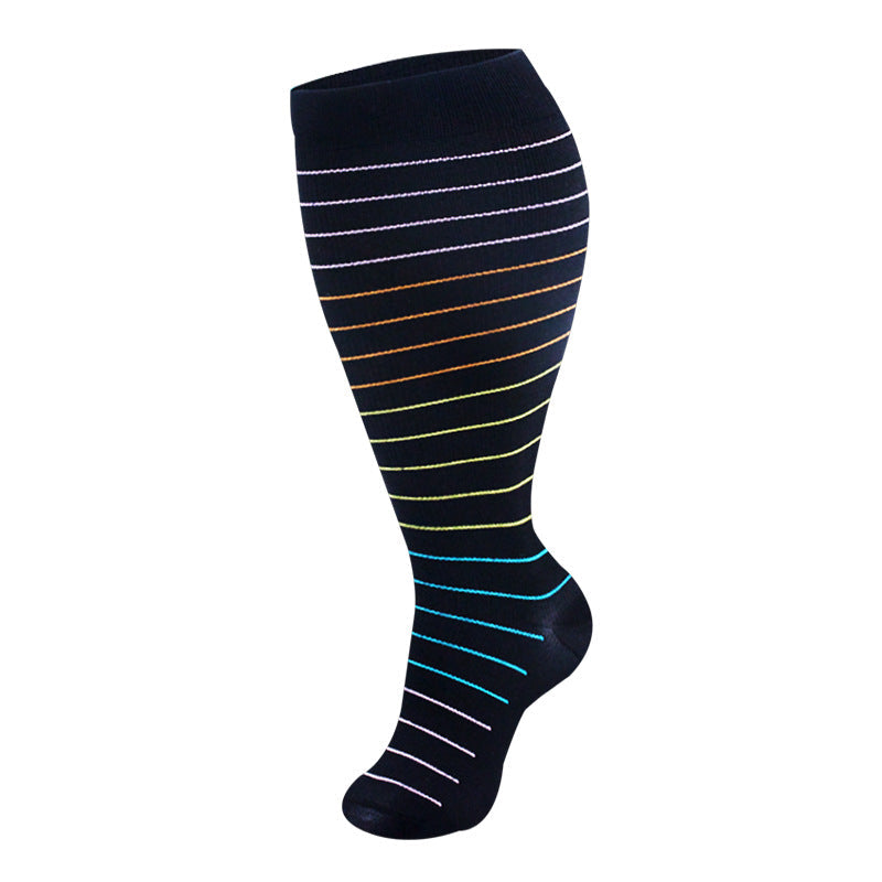 Plus-size nylon compression socks for men and women, designed as comfortable nurse socks