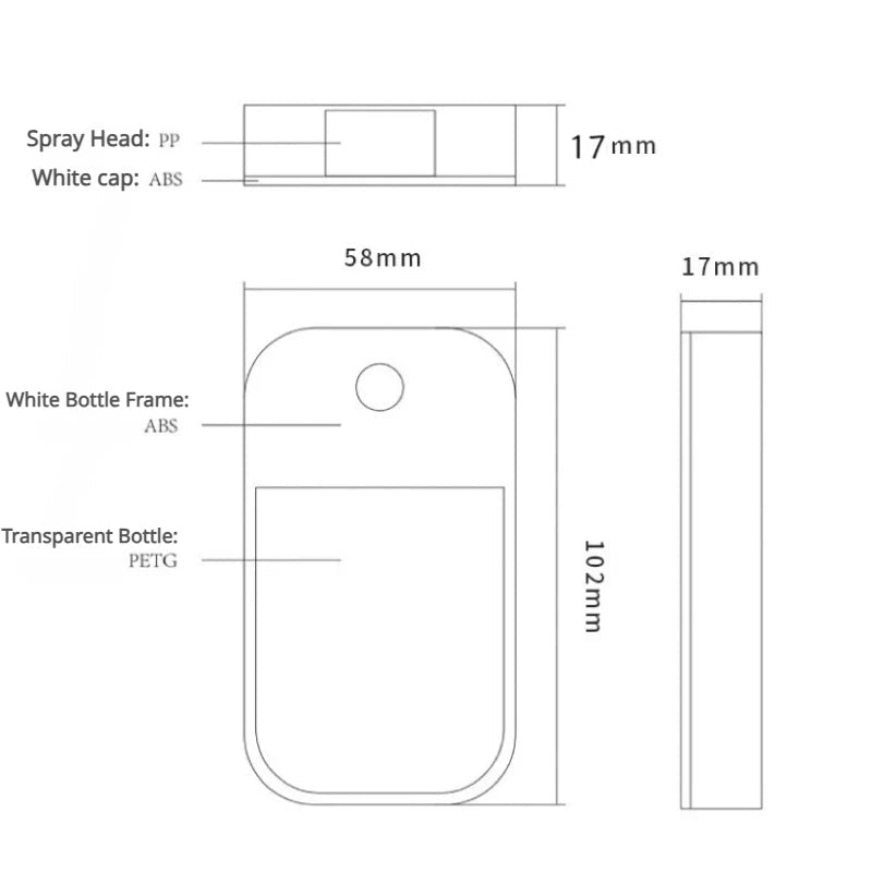 50ml Spray Small Sanitizing Spray Scented Vegan Hand Sanitizer with Keychain Perfume Alcohol Water Spray Bottle Travel Dispenser - BACKUPMYFILESNOW