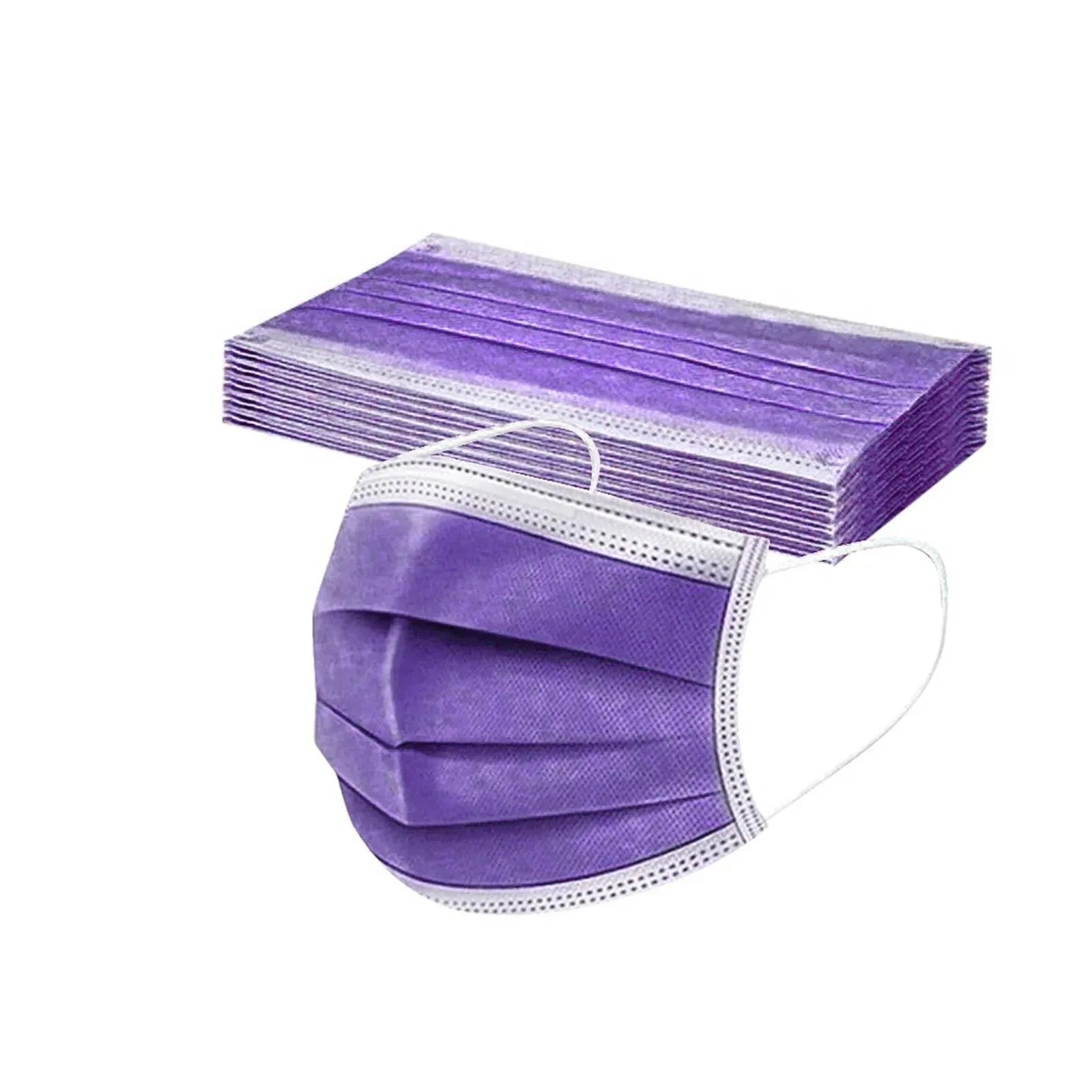 50PCS Women Man Solid Mask Disposable Face Mask 3Ply Ear Loop Anti - PM2.5 Mask - BACKUPMYFILESNOW