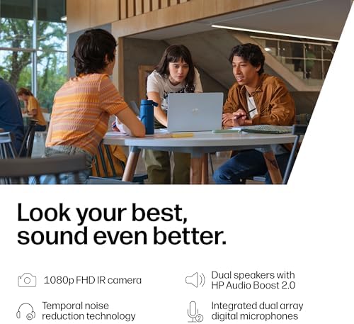 BACKUPMYFILESNOW® HP OmniBook 5 laptop with 16-inch 2K display, Snapdragon X1, 16GB RAM, 512GB SSD, Glacier Silver color.