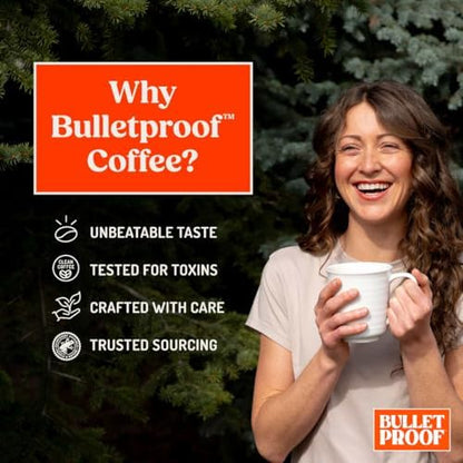 Bulletproof Original Medium Roast Ground Coffee in a 12 oz pack, three-pack, with ground coffee beans visible in the image.
