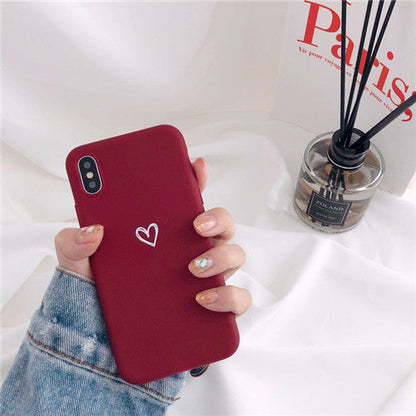 Simple small love iPhone case compatible with Apple devices, featuring a minimalist heart design