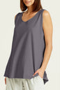Cotton Lycra Shirttail Tank - Lava