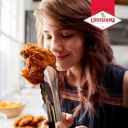 Louisiana Fish Fry Products seasoned chicken fry mix in 9 oz packs, ideal for flavorful fried chicken.