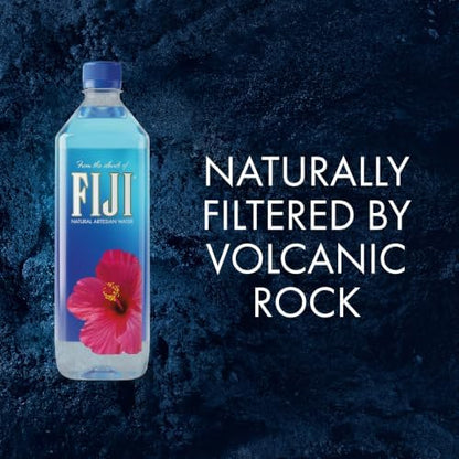 BackupsMyFilesNow FIJI natural artesian bottled water 700mL 23.7 fl oz pack of 12, showing clear bottles with Fiji label and cap