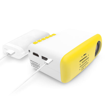 Miniature HD mini projector, compact design with lens and control buttons
