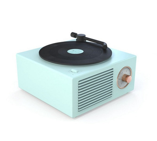 Retro vinyl wireless Bluetooth small sound speaker in compact vintage-style design