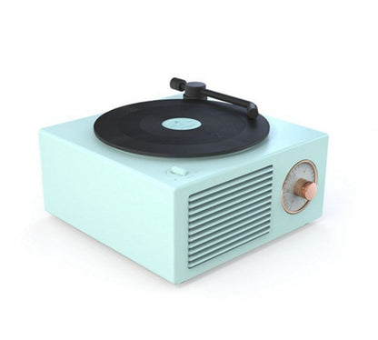 Retro vinyl wireless Bluetooth small sound speaker in compact vintage-style design