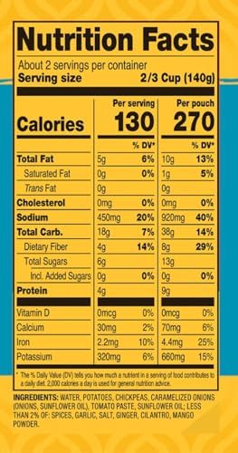 BackUPMYFILESNOW® Bombay Potatoes microwaveable Indian entree in a 10-ounce package, ready to eat, pack of six