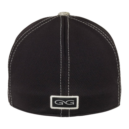 GameGuard fitted cap in caviar color with curved brim and adjustable strap, featuring the GameGuard logo on the front.