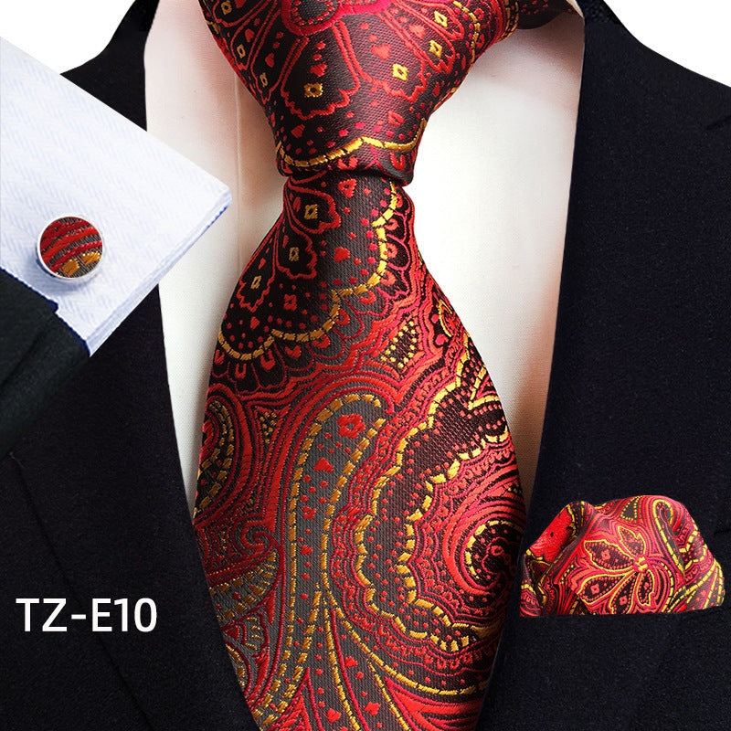 Paisley tie, square scarf, pocket square and cufflinks three-piece set by My Store