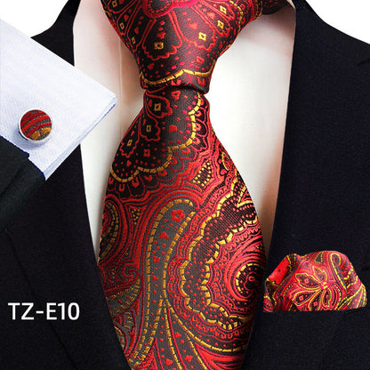 Paisley tie, square scarf, pocket square and cufflinks three-piece set by My Store