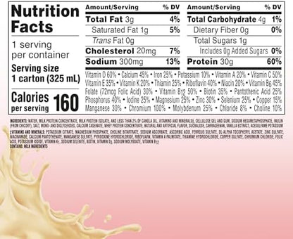 BOOST Glucose Control Max protein drink in Very Vanilla flavor, 11 oz bottles, pack of 24, with nutritional information visible.