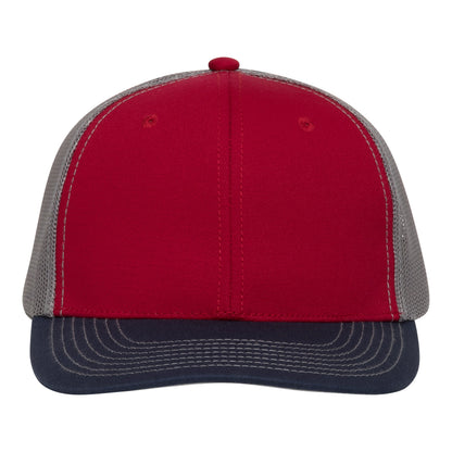 Red TriColor Glacier MeshBack Cap by GameGuard, featuring a breathable mesh back and vibrant color design.