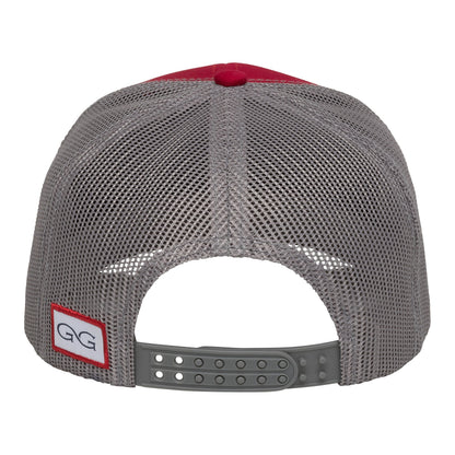 Red TriColor Glacier MeshBack Cap by GameGuard featuring a structured design and breathable mesh back.