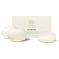 Almond Three-Soap Set by Caswell Massey with three 5.8 oz almond-scented soaps displayed in a gift box.